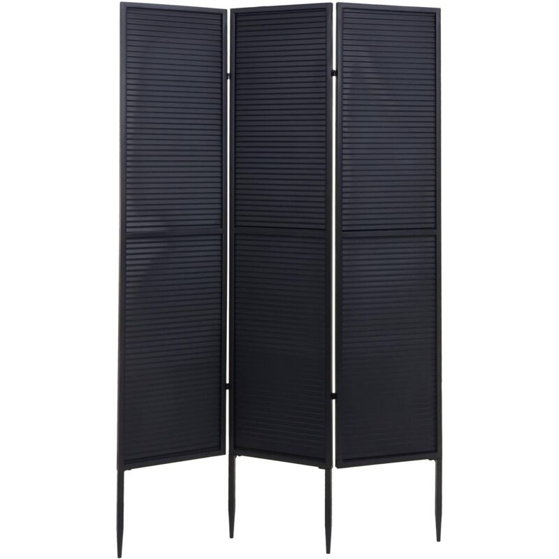 Paravent de jardin HHG 223, cloison de séparation, métal 200x121cm, noir