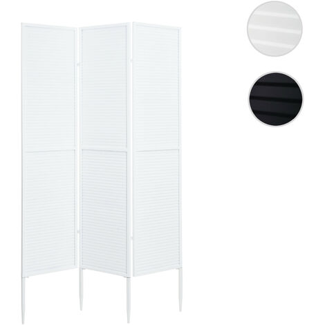Paravent de jardin HWC-J14, cloison de séparation, métal 200x121cm - noir