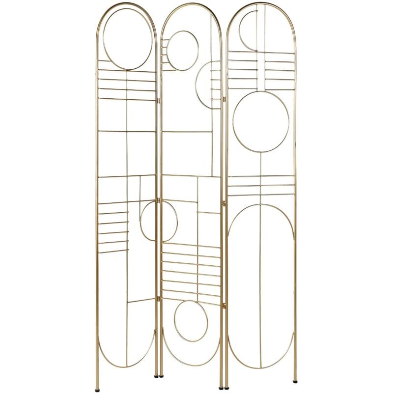 Beliani - Paravent Décoratif à 3 Panneaux avec Cadre en Métal Doré Turania