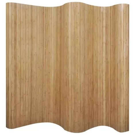 Paravent décoratif avec support non tissé bambou marron Kyca L 250 x H 165 cm