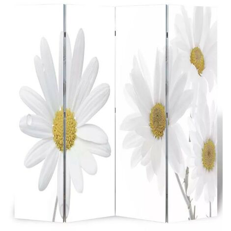 Paravent décoratif imprimé 4 volets bois Flowers