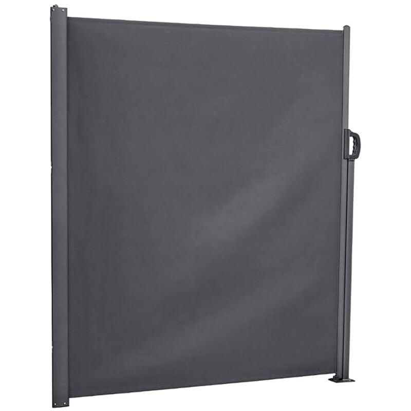 Paravent rétractable Antao graphite 3x1,8m en aluminium traité époxy - Hespéride