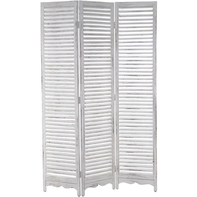 Fijalo - Paravent en bois 3 panneaux blanc 120x2x180 cm, sapin