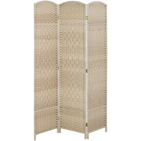 Paravent en bois 3 panneaux pliable séparateur salon chambre 135x180 cm chêne
