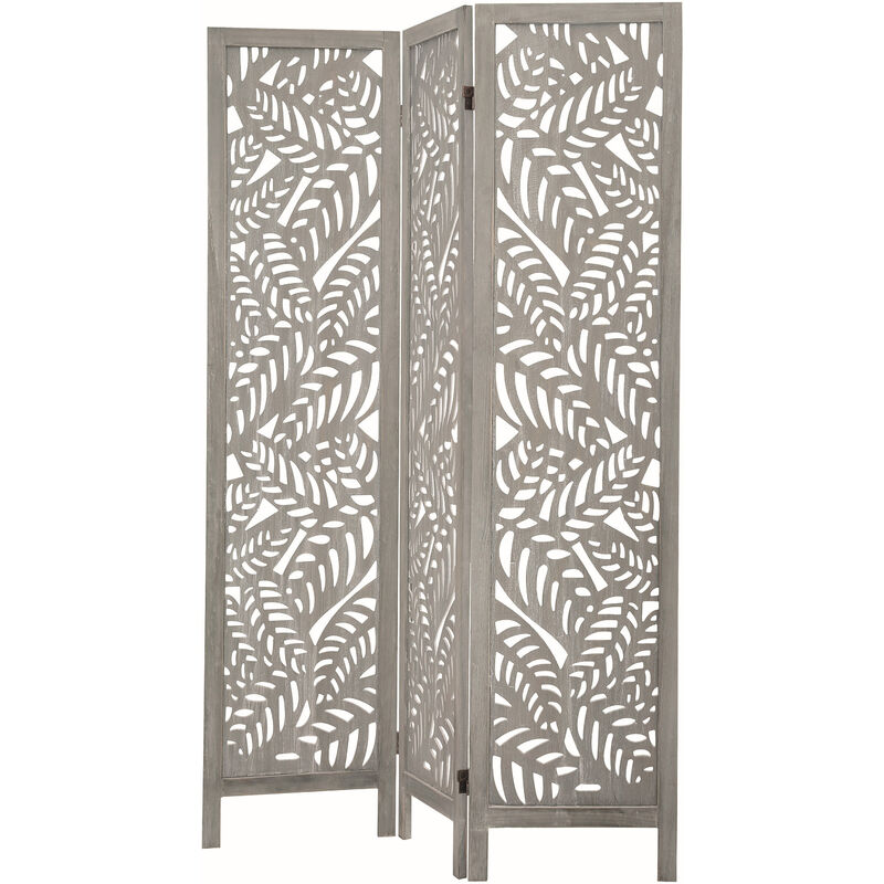 Paravent en bois de pin cérusé en gris, Nice