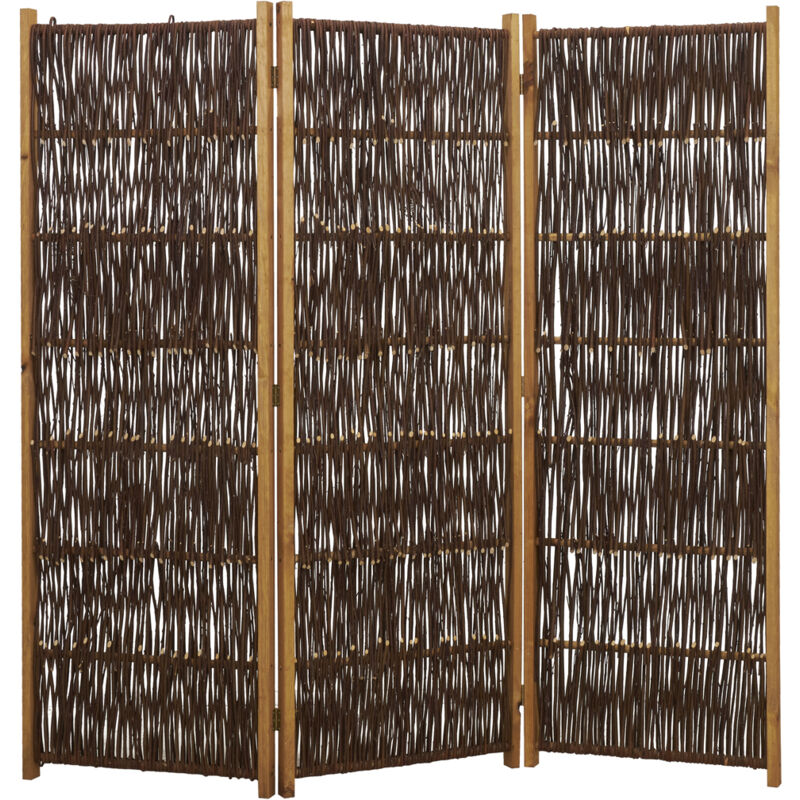 Paravent en osier et pin