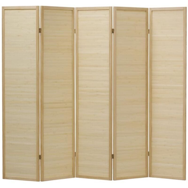 Paravent en pin et bambou Petit modèle
