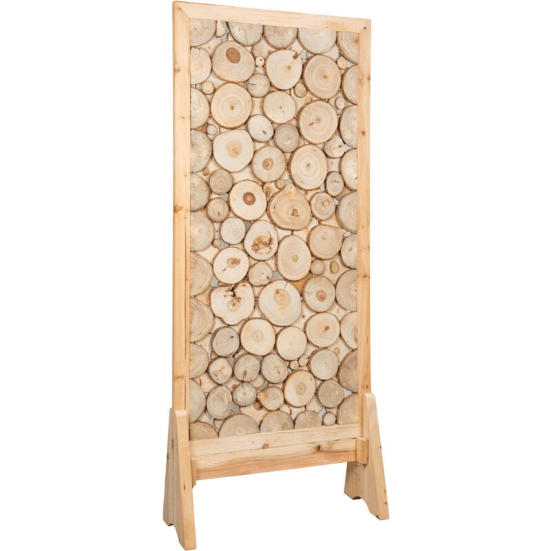 Paravent en sapin sculpté sur socle Omega