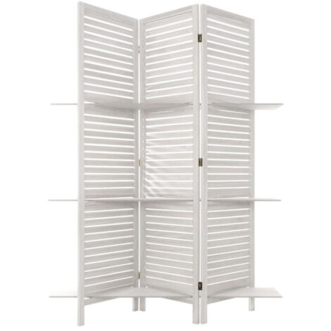 Paravent Étagère 3 Niveaux "Dol" 120x170cm Blanc