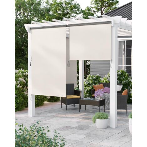 1.6 x 2.5m Store Vertical pour Balcon Terrasse avec Coffre Toile en Beige et Gris foncé au choix
