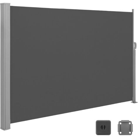 SONGMICS Paravent extérieur 160 x 300 cm (H x L), Store latéral pour Balcon et terrasse, Pare-Soleil, Paravent retractable Brise-Vue Protection Vie privée, Gris Anthracite GSA160TG