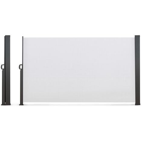 Paravent extérieur rétractable 160 x 400 CM blanc store latéral - Blanc