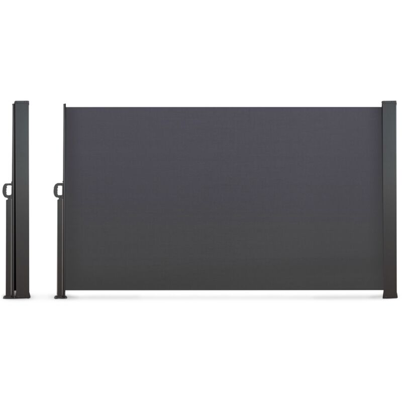 Paravent rétractable extérieur 180 x 500 cm gris anthracite