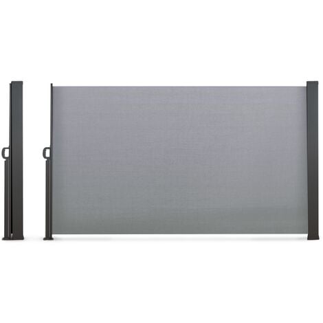 Paravent extérieur rétractable 160 x 500 CM gris clair store latéral - Gris
