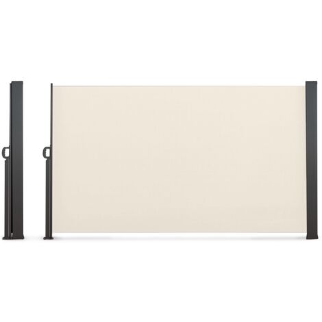 Paravent extérieur rétractable 180 x 400 CM écru store latéral - Beige