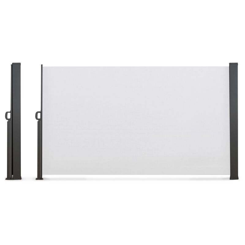 Idmarket - Paravent extérieur rétractable 160 x 400 cm blanc store latéral - Blanc