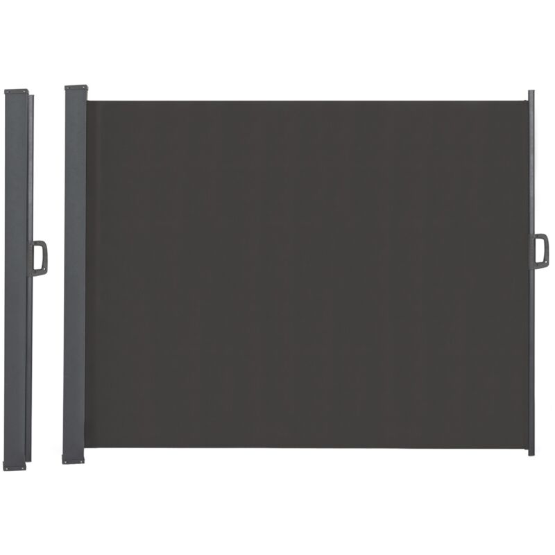 Paravent extérieur rétractable 200 x 500 cm gris anthracite store latéral