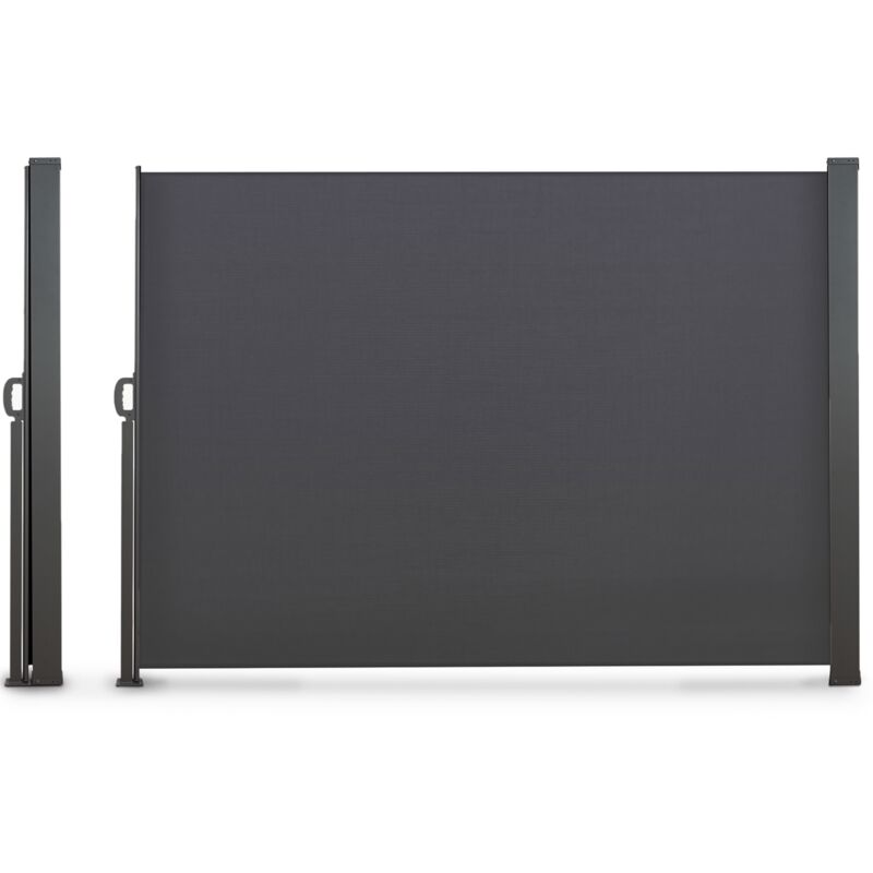 Paravent extérieur rétractable 180 x 300 cm gris anthracite store latéral