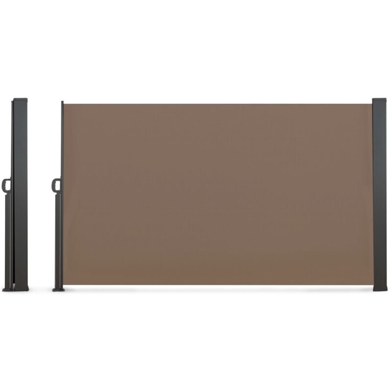 Idmarket - Paravent extérieur rétractable 180 x 400 cm taupe store latéral