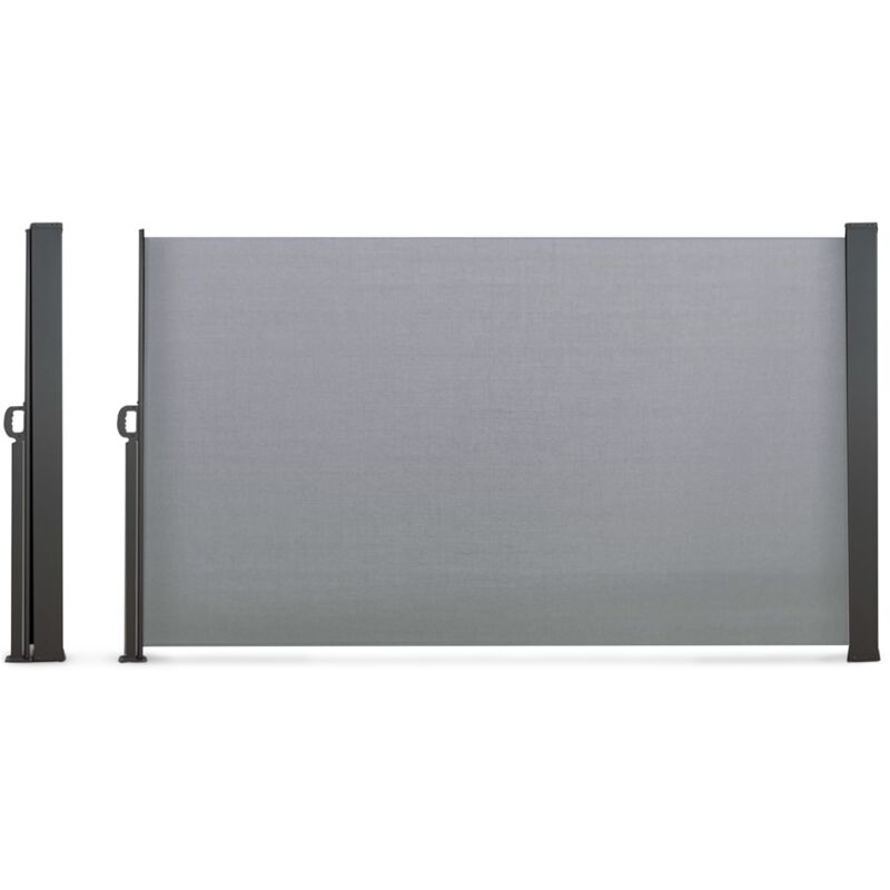 Paravent extérieur rétractable 160 x 500 cm gris clair store latéral