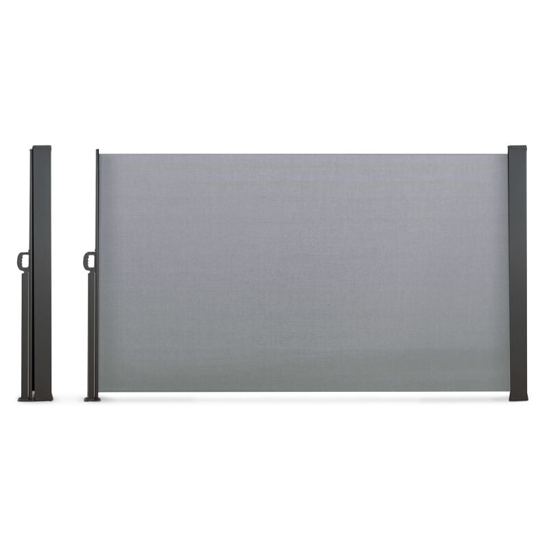 Idmarket - Paravent extérieur rétractable 180 x 400 cm gris clair store latéral - Gris