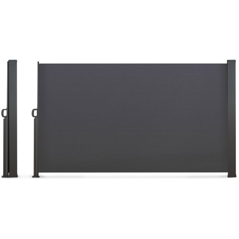 Paravent extérieur rétractable 200 x 400 CM gris anthracite store latéral