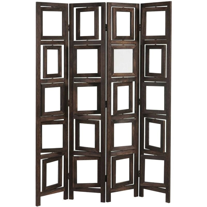 Jamais utilisé] Paravent galerie de photographies ii, cloison de séparation, 160x125cm, marron