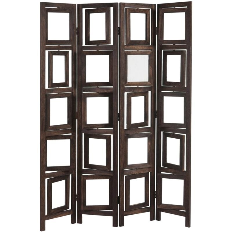 Paravent galerie de photographies ii, cloison de séparation, 160x125cm, marron