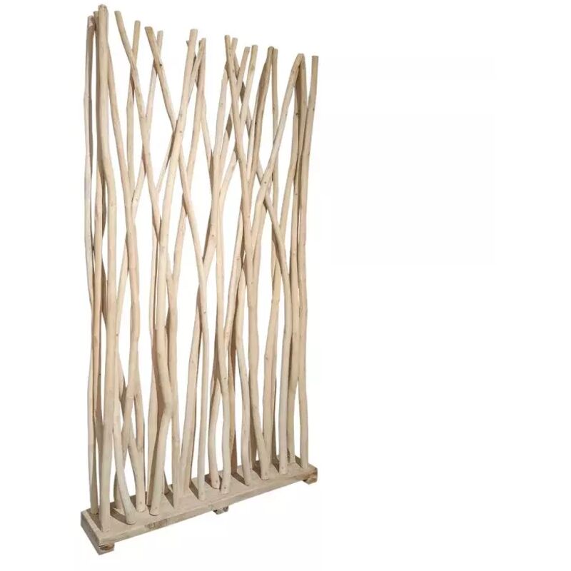 Meubletmoi - Paravent h. 180 cm branches de bois de teck brut blanchi - brent 02