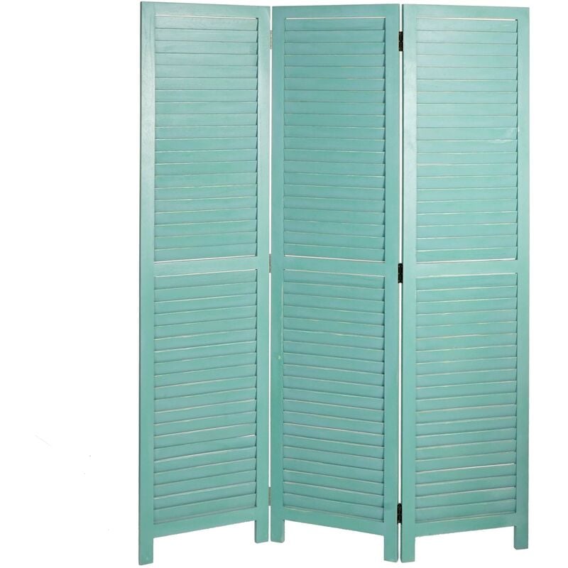 Jamais utilisé] Paravent HHG-634, cloison de séparation, pare-vue, brise-vue, style shabby, vintage 170x120cm, vert