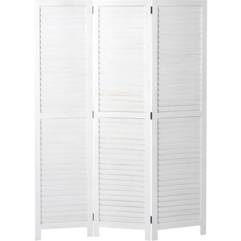 Paravent HHG-634, cloison de séparation, style shabby vintage, 170x120 cm, blanc