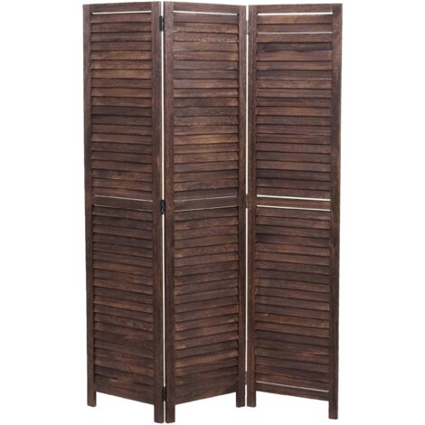 Paravent HHG-634, Raumteiler Trennwand Sichtschutz, Shabby-Look Vintage, 170x120cm braun