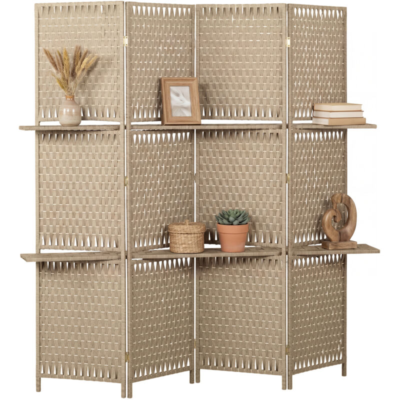 Paravent HOMCOM Papier 181x180x1.6cm naturel