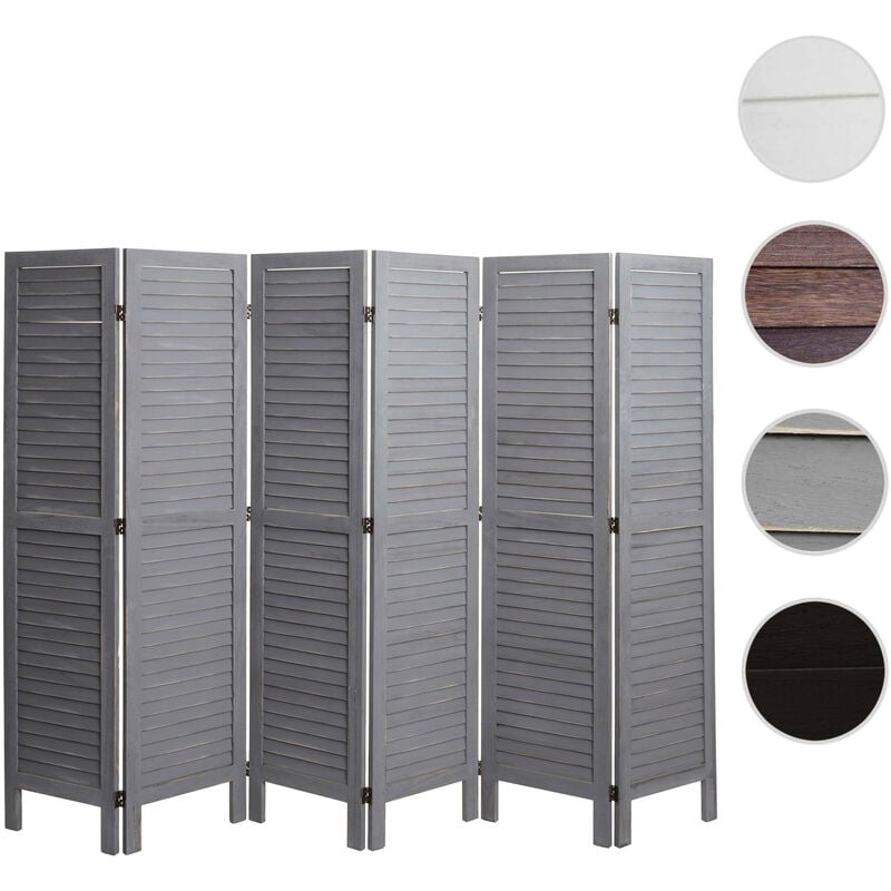Paravent HWC-G30, séparateur de pièce, cloison, aspect shabby 170x240cm - anthracite