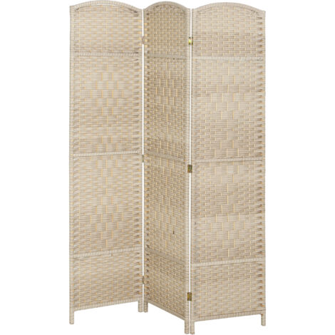 Paravent intérieur bois 3 panneaux séparateur pièce pliable salon chambre 135x180 cm chêne