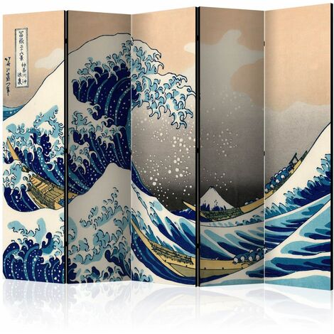 Paravent La Grande Vague de Kanagawa II, déco zen et artistique - Multicolore