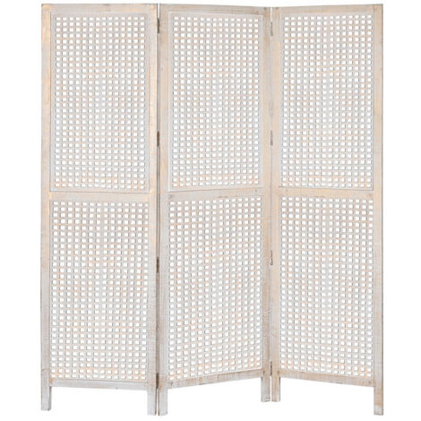Paravent Mangue Mdf 150X2X180 Décapage Blanc