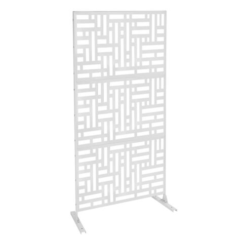 Paravent métallique de 90 x 40 x 190 cm avec support - Paravents décoratifs autonomes pour terrasse, jardin, balcon, véranda - Découpe laser précise