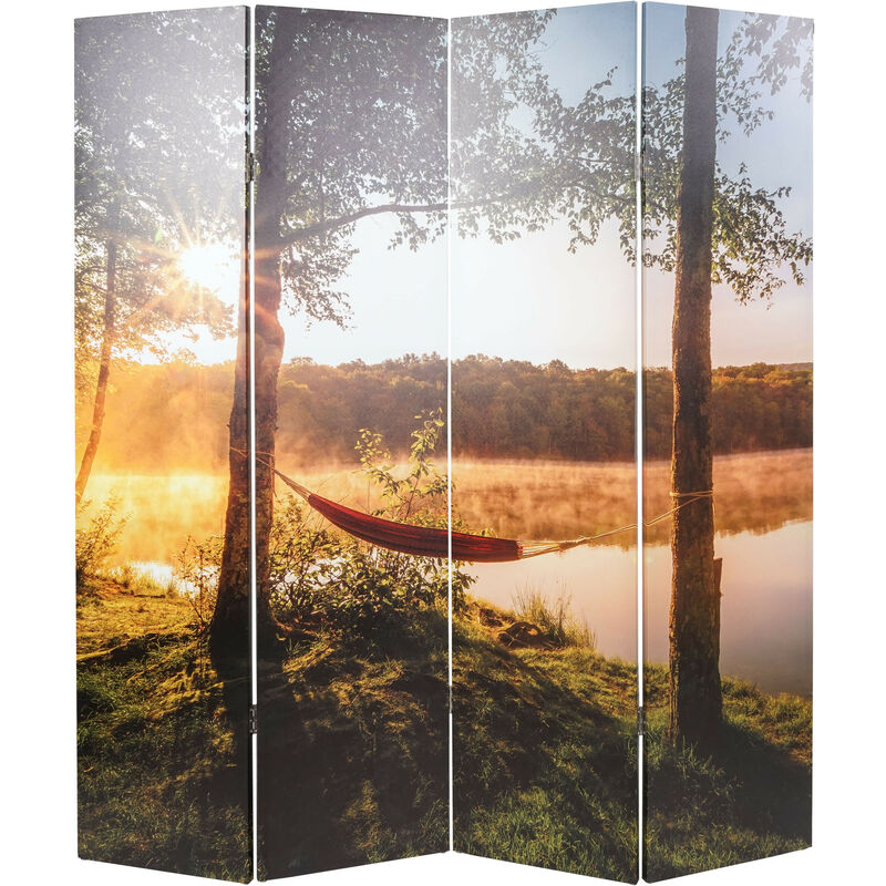 Paravent photo avec isolation phonique HWC-L55 - séparateur acoustique cloison pare-vue - mvg - 180x162cm Waldsee