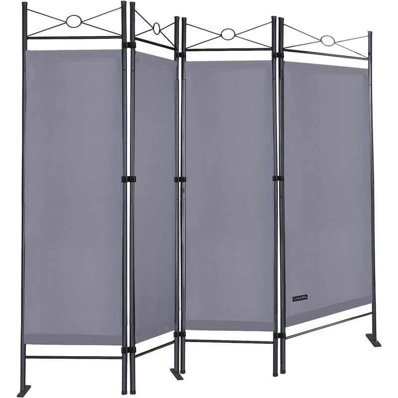 Deuba - Paravent Room Divider Folding 4pcs Wall Partition Screen Privacy Seperator New Anthracite