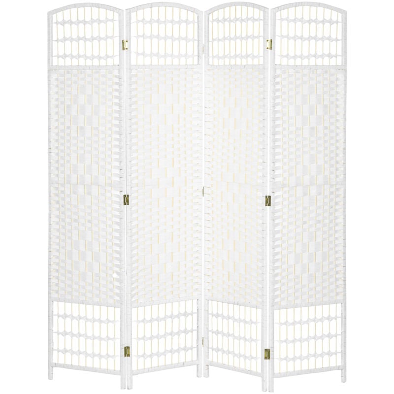 MH - Paravent séparateur de pièce nate blanc paille