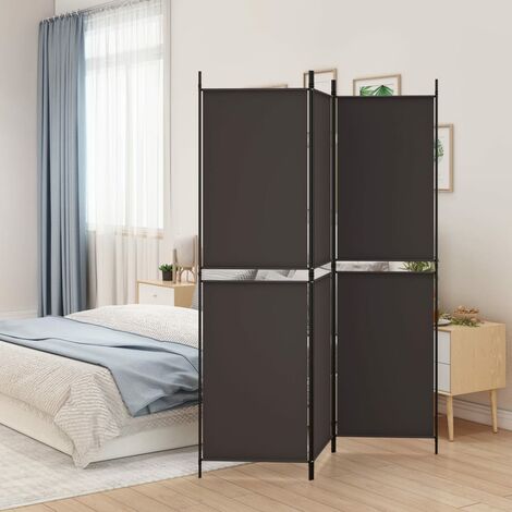 Paravent sur Pied | Cloison de séparation 3 panneaux Marron 150x180 cm Tissu 25988