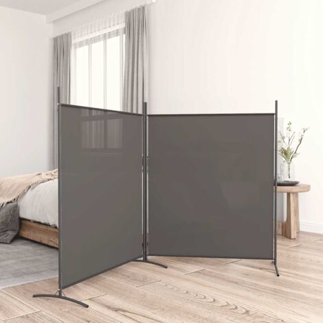 Paravent，Cloison de séparation, Pièce Protéger Privée，Brise Vue 2 panneaux Anthracite 348x180 cm Tissu FNBD71086