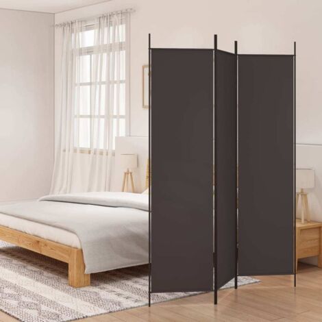 Paravent，Cloison de séparation, Pièce Protéger Privée，Brise Vue 3 panneaux Marron 150x200 cm Tissu FNBD26351