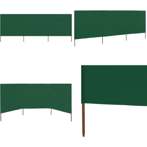 Paravento a 3 Pannelli in Tessuto 400x160 cm Verde - Paravento in tessuto - Paravento pieghevole