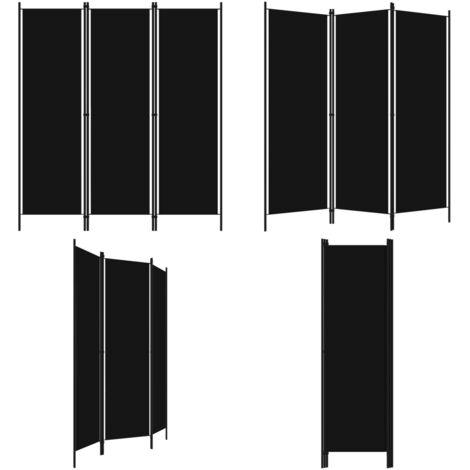 Paravento a 3 Pannelli Nero 150x180 cm - Divisorio - Privacy