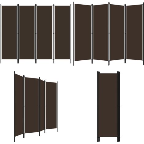 Paravento a 4 Pannelli Marrone 200x180 cm - Divisorio - Privacy