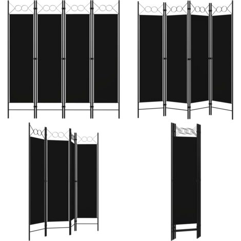 Paravento a 4 Pannelli Nero 160x180 cm - Divisorio - Privacy