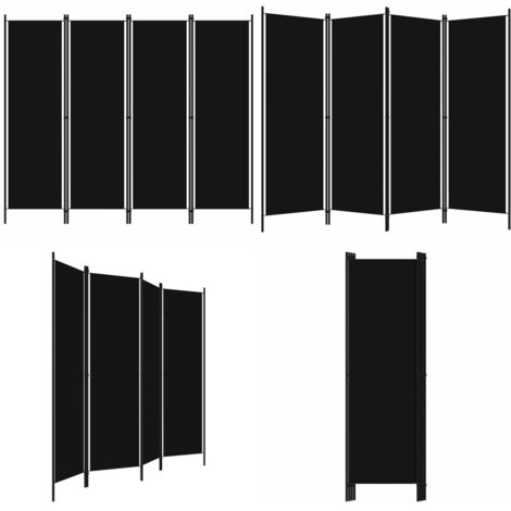 Paravento a 4 Pannelli Nero 200x180 cm - Divisorio - Privacy