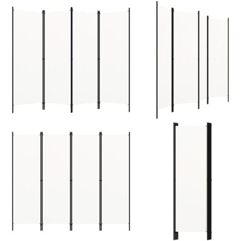 Paravento a 5 Pannelli Bianco 200x180 cm - Schermo per privacy - Divisorio per camera da letto
